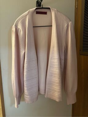 Scarlett Pale Pink Open-Front Knit Cardigan